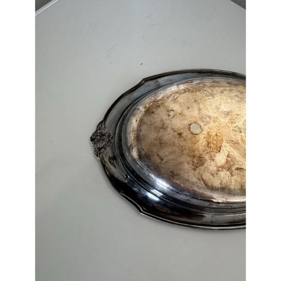 Silver Rose Engraved And Patterned Tray 12" - Picture 7 of 10